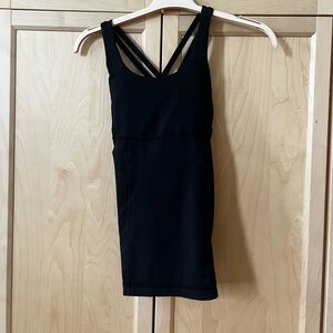 Black Strappy Tank Dress -